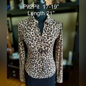 Fashion Nova Leopard Print Button-Up Blouse - NWT size Medium